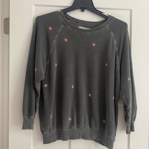 The Great size 2 embroidered sweatshirt. Washed Black.